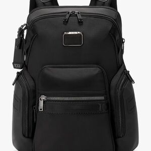 Tumi Black Multi-Pocket Men's Backpack- model alpha bravo navigation backpack
